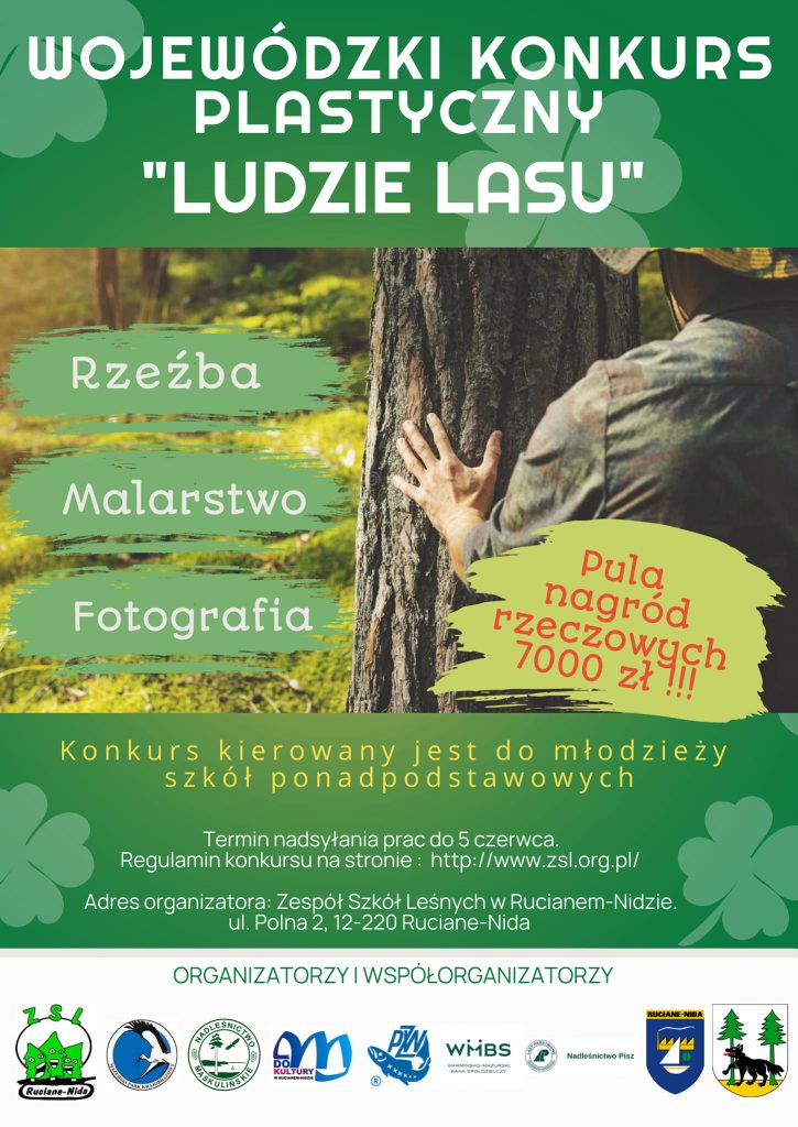 Plakat konkursu plastycznego Ludzie lasu