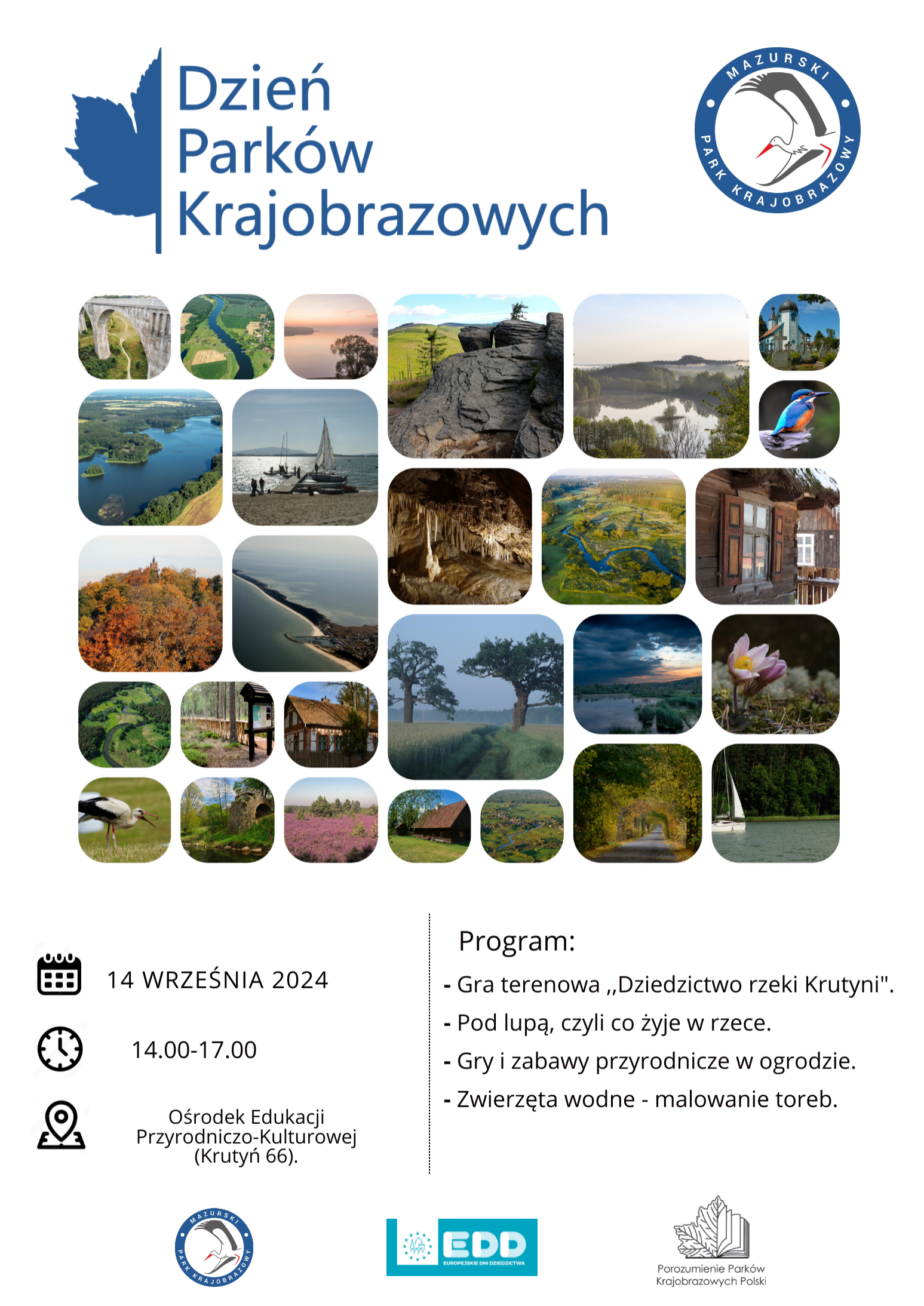 Dzień Parków Krajobrazowych i Europejskie Dni Dziedzictwa-zapraszamy do Krutyni                     14 września!