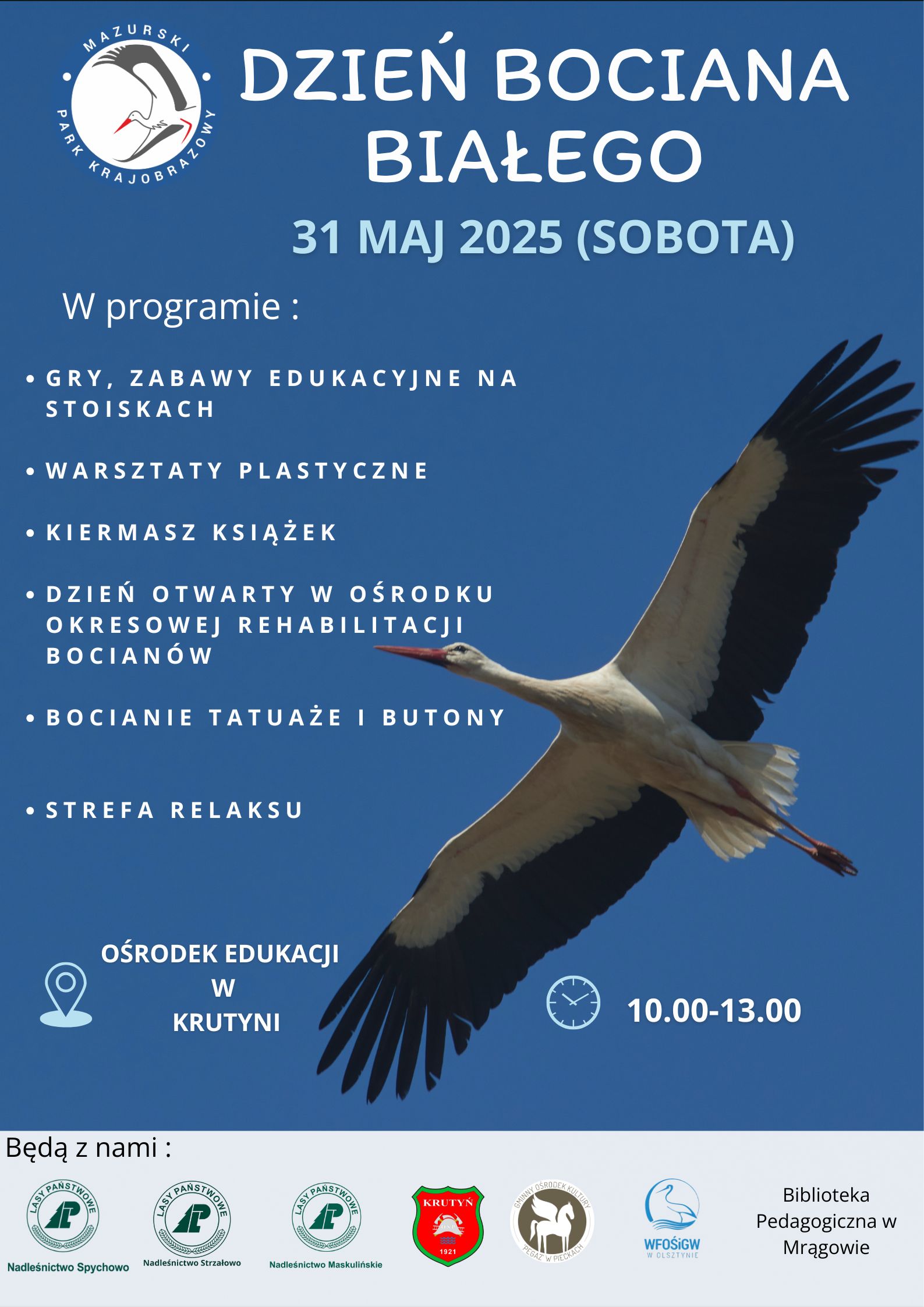 Festyn z okazji Dnia Bociana Białego – 31 maja 2025 w Krutyni!