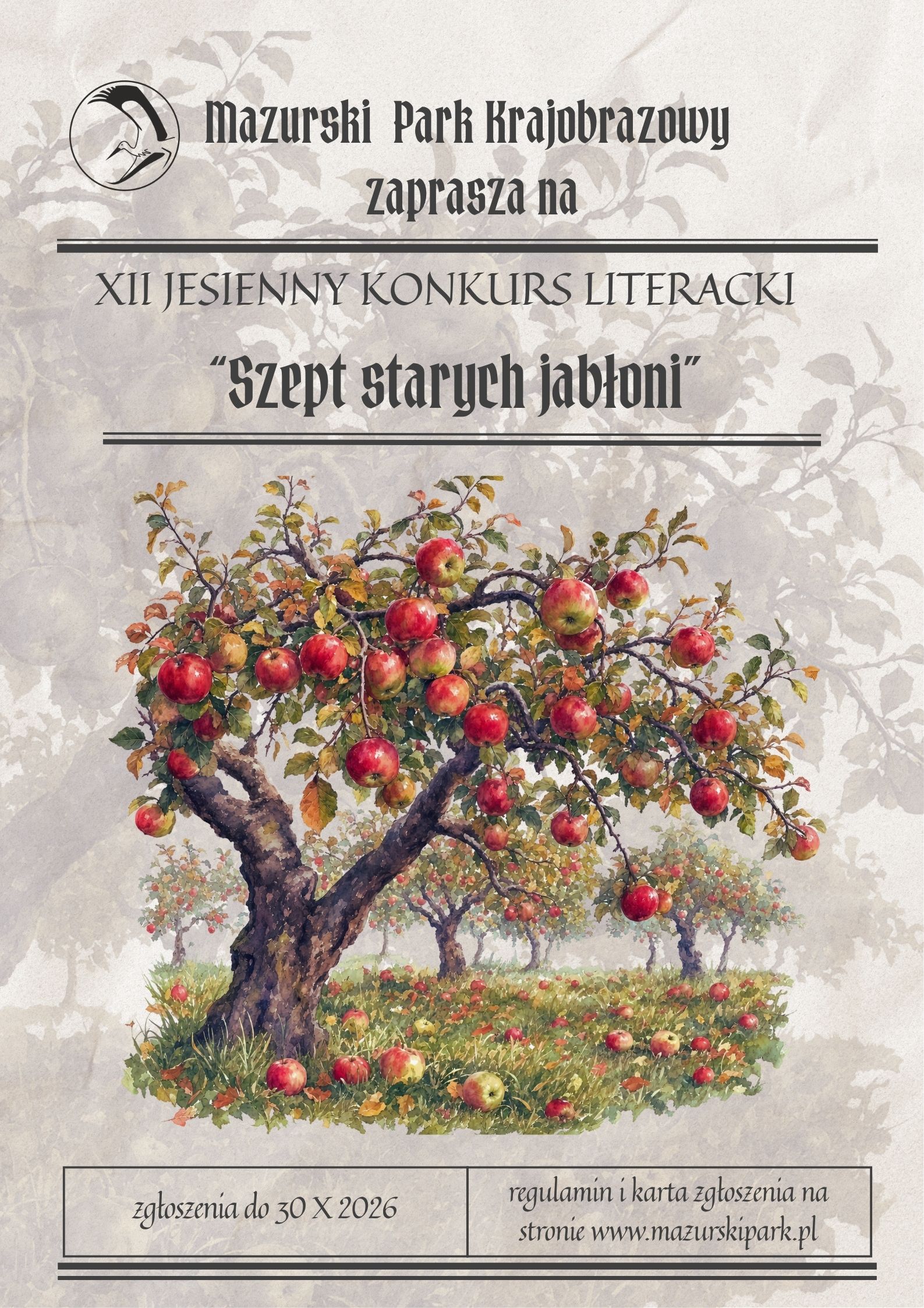 XII Jesienny Konkurs Literacki „Szept starych jabłoni”
